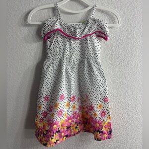 Penelope Mack Pink Floral Polka Dot Dress Girls Size 5